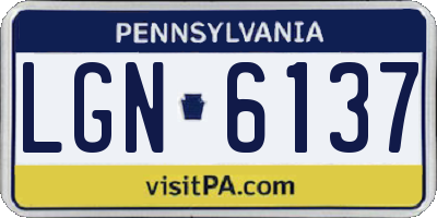 PA license plate LGN6137