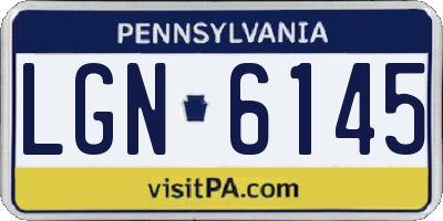 PA license plate LGN6145
