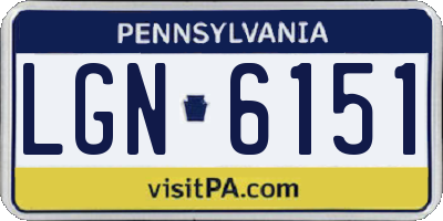 PA license plate LGN6151