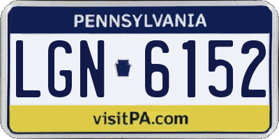 PA license plate LGN6152