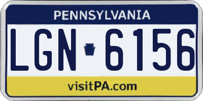 PA license plate LGN6156