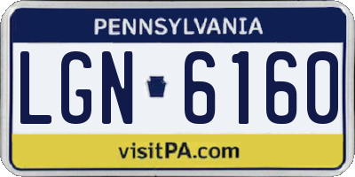 PA license plate LGN6160