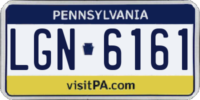 PA license plate LGN6161