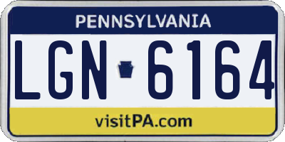 PA license plate LGN6164