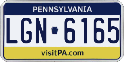 PA license plate LGN6165