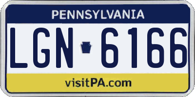 PA license plate LGN6166