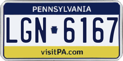 PA license plate LGN6167