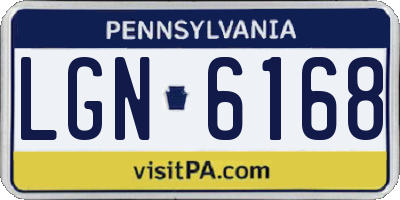PA license plate LGN6168