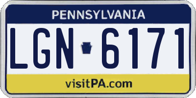 PA license plate LGN6171