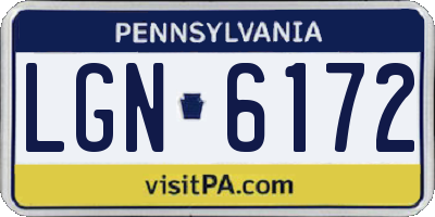 PA license plate LGN6172