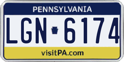 PA license plate LGN6174