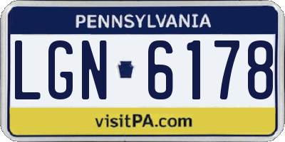 PA license plate LGN6178