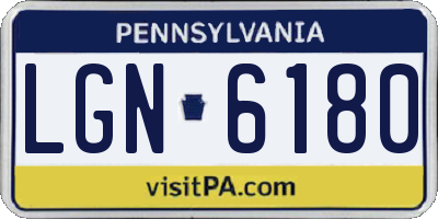 PA license plate LGN6180