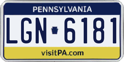 PA license plate LGN6181