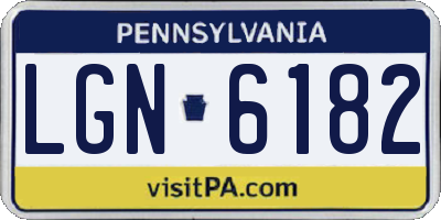 PA license plate LGN6182
