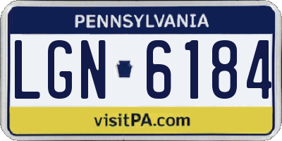 PA license plate LGN6184