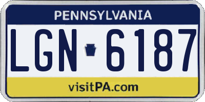 PA license plate LGN6187