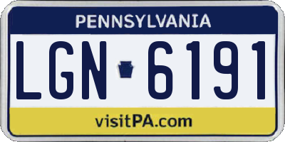 PA license plate LGN6191