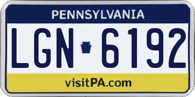 PA license plate LGN6192
