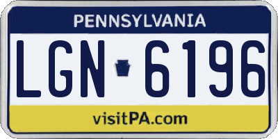PA license plate LGN6196