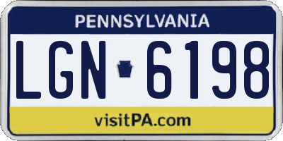 PA license plate LGN6198