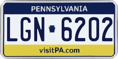 PA license plate LGN6202