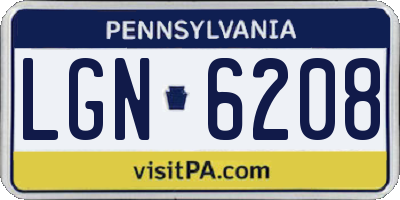 PA license plate LGN6208