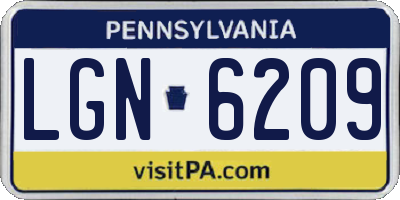 PA license plate LGN6209