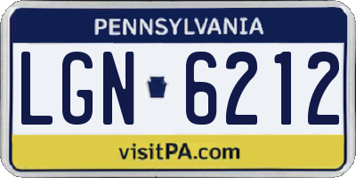 PA license plate LGN6212