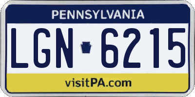 PA license plate LGN6215