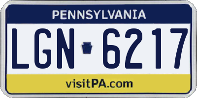 PA license plate LGN6217