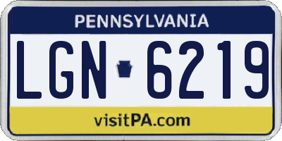PA license plate LGN6219