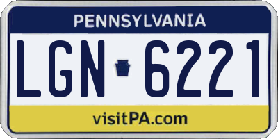 PA license plate LGN6221