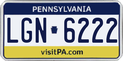 PA license plate LGN6222