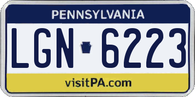PA license plate LGN6223