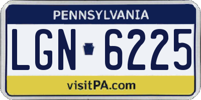 PA license plate LGN6225