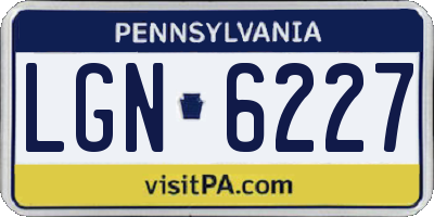 PA license plate LGN6227