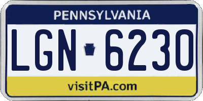 PA license plate LGN6230