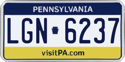 PA license plate LGN6237