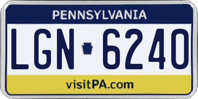 PA license plate LGN6240