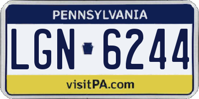 PA license plate LGN6244