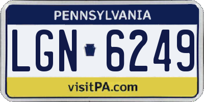 PA license plate LGN6249