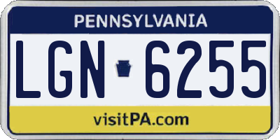 PA license plate LGN6255