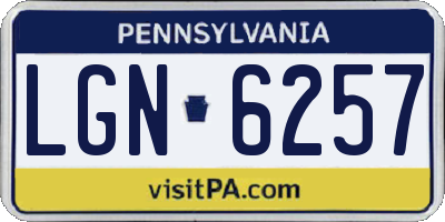 PA license plate LGN6257