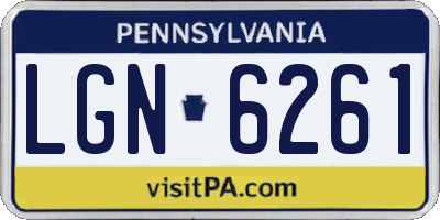 PA license plate LGN6261