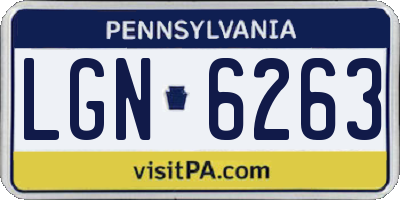 PA license plate LGN6263