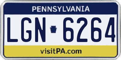 PA license plate LGN6264