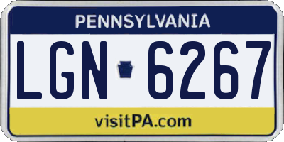 PA license plate LGN6267
