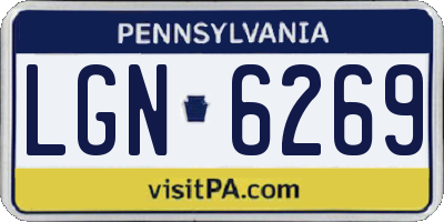 PA license plate LGN6269