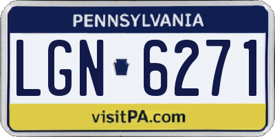 PA license plate LGN6271